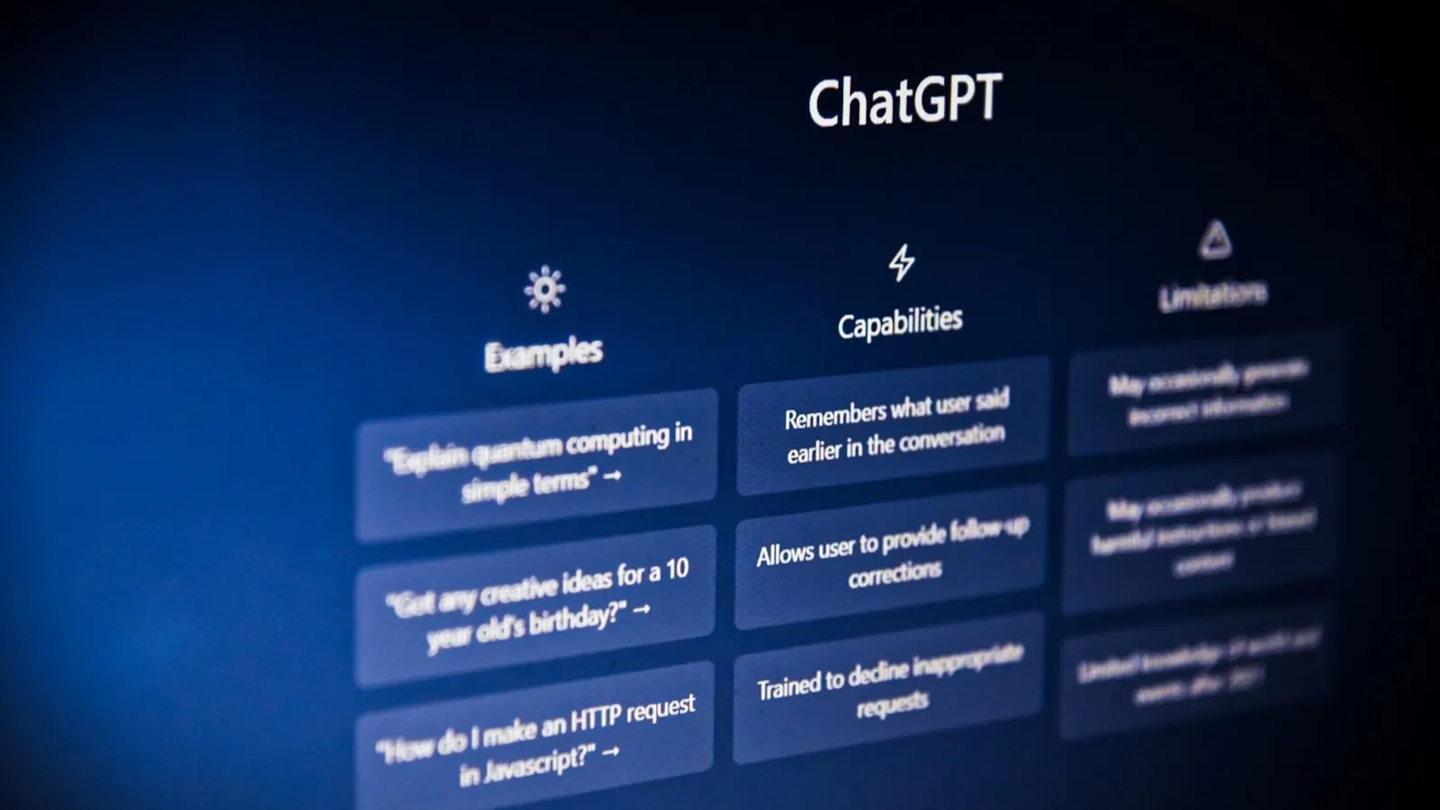 ChatGPT open on a dark computer screen