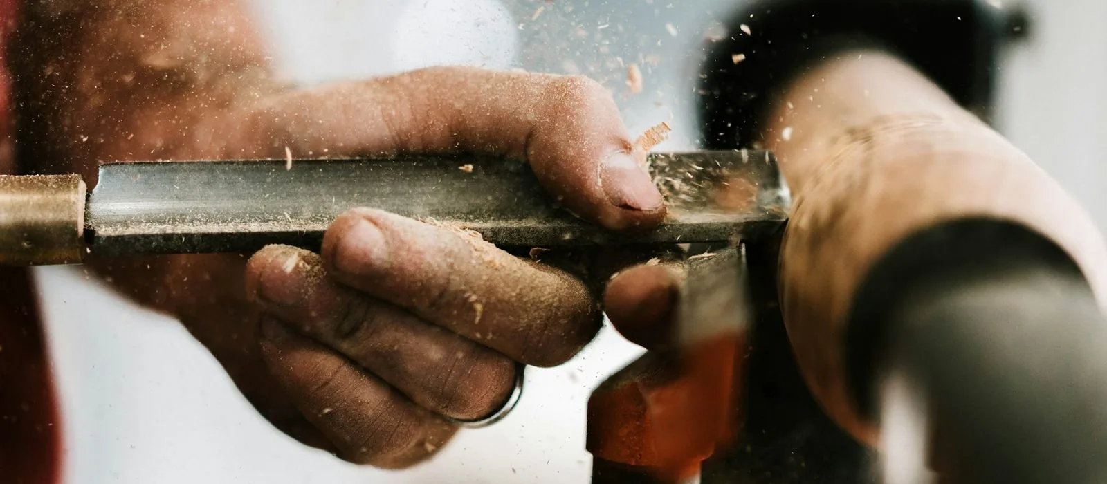 Copper pipe being cut on a job