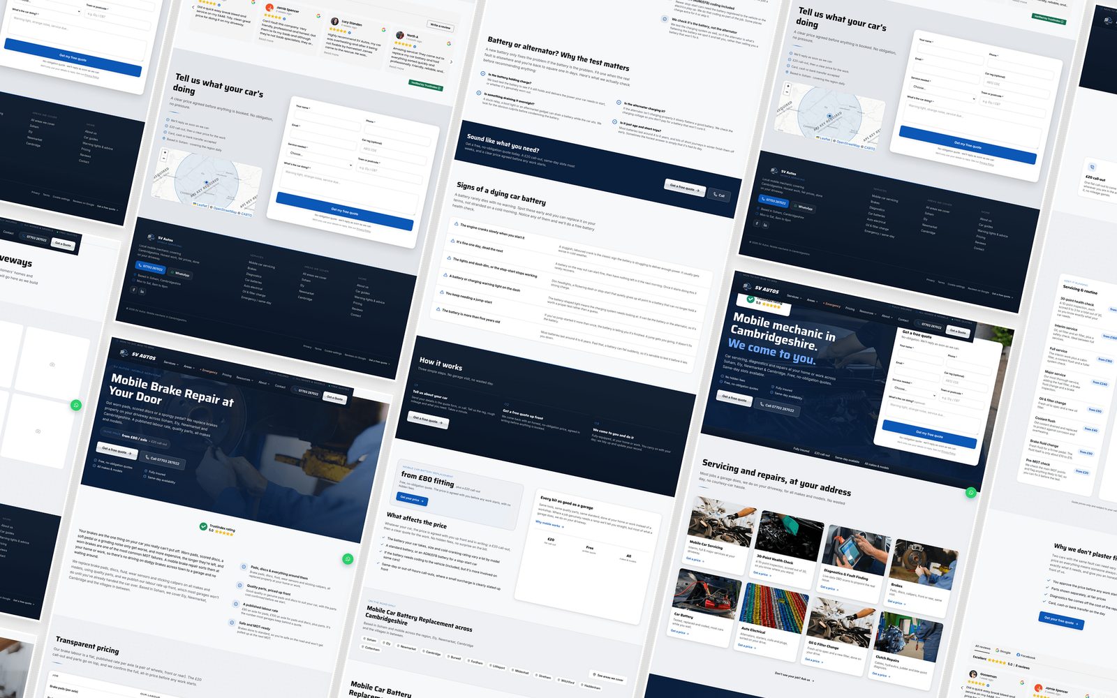 Every page of the SV Autos site