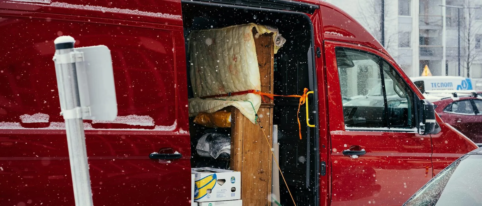 Parcels in the back of a delivery van