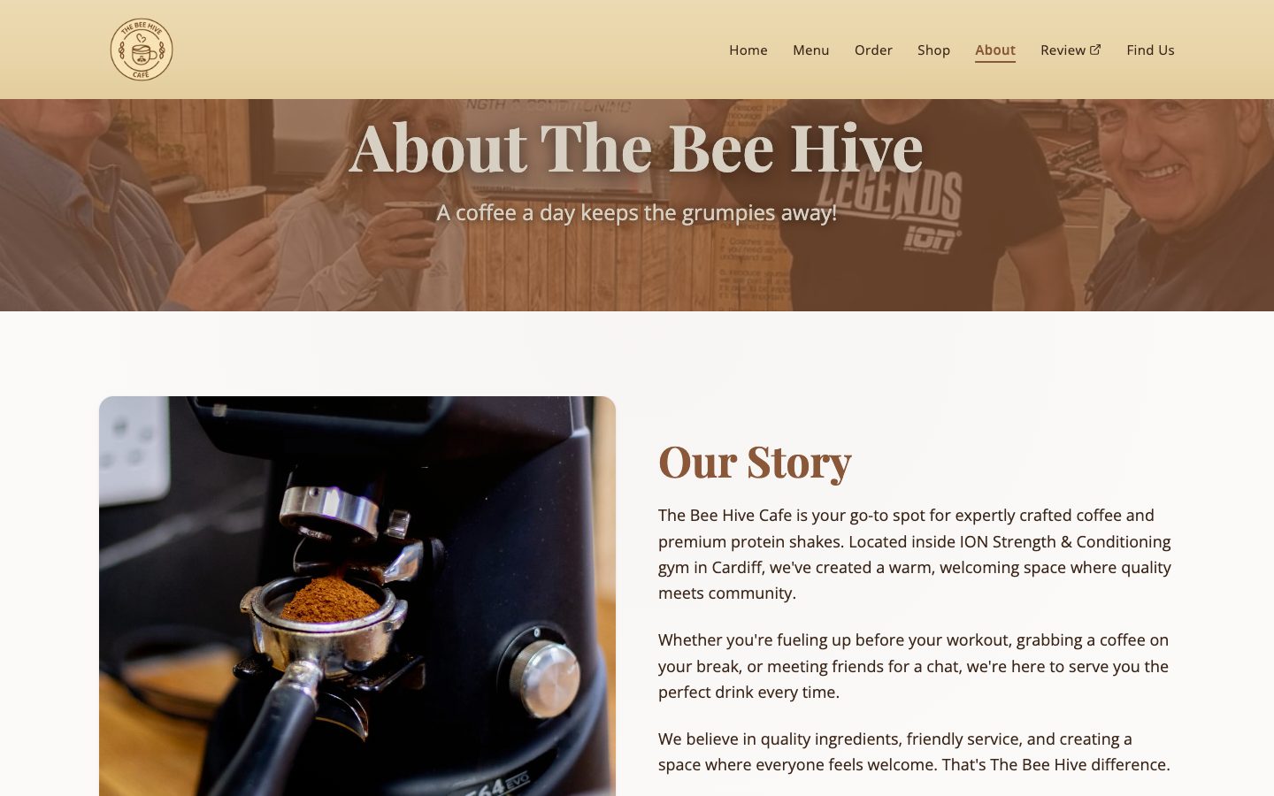 The about page, Bailey's story