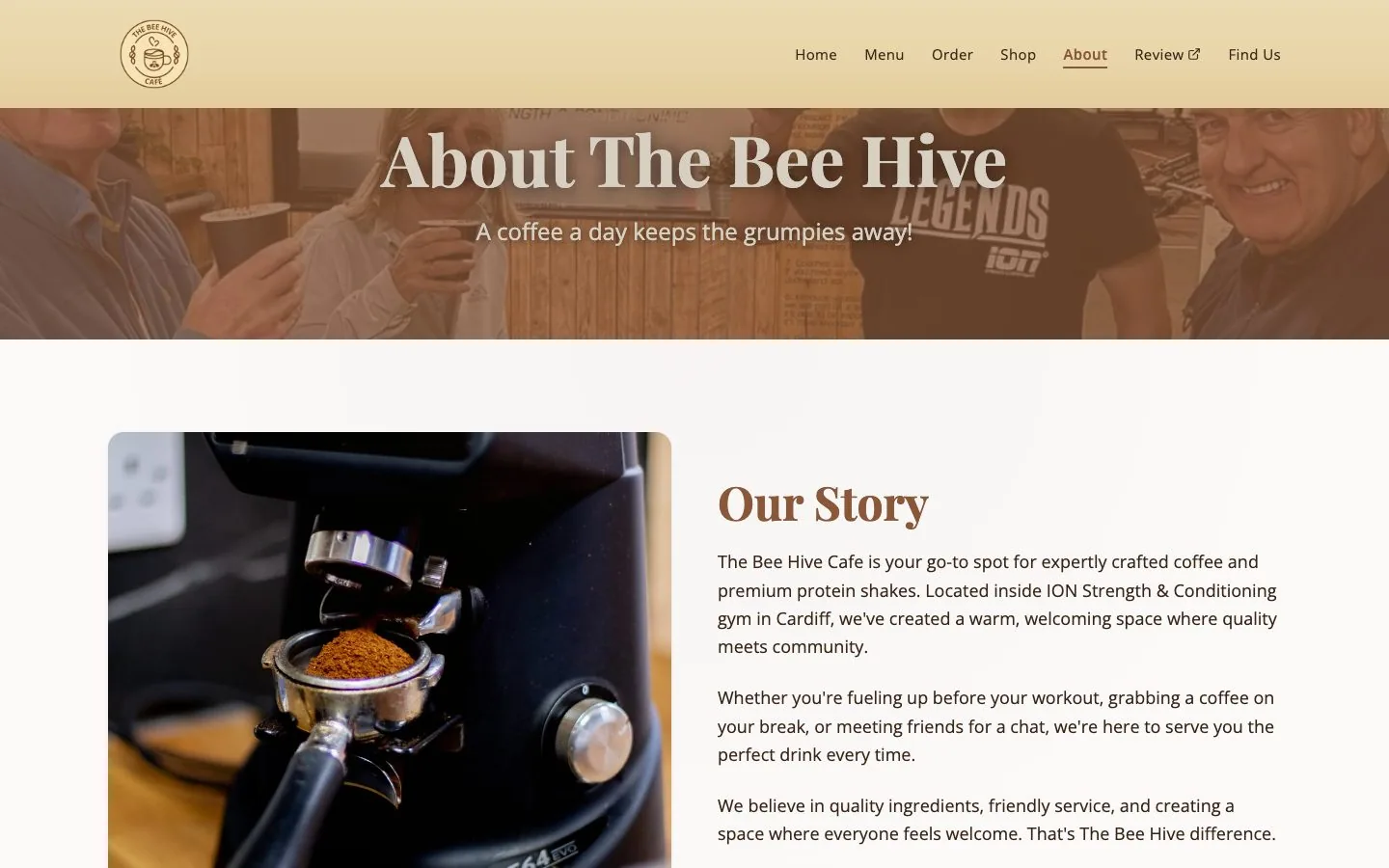 The about page, Bailey's story