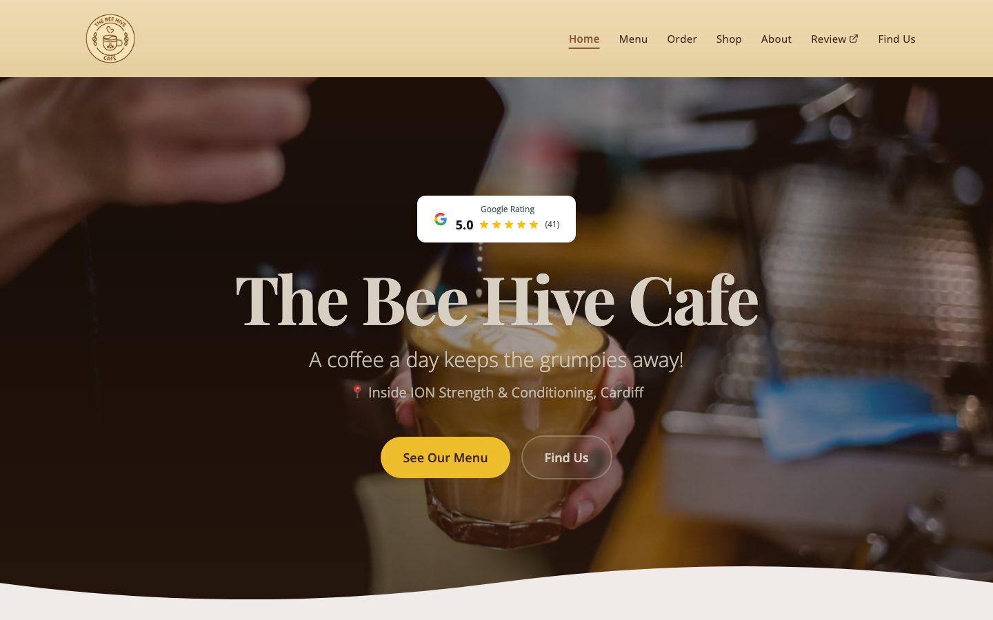 The Bee Hive Cafe homepage