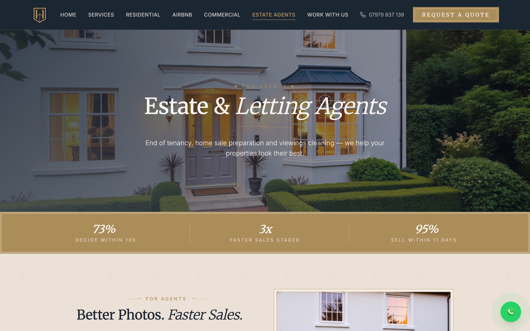 The page for estate and letting agents