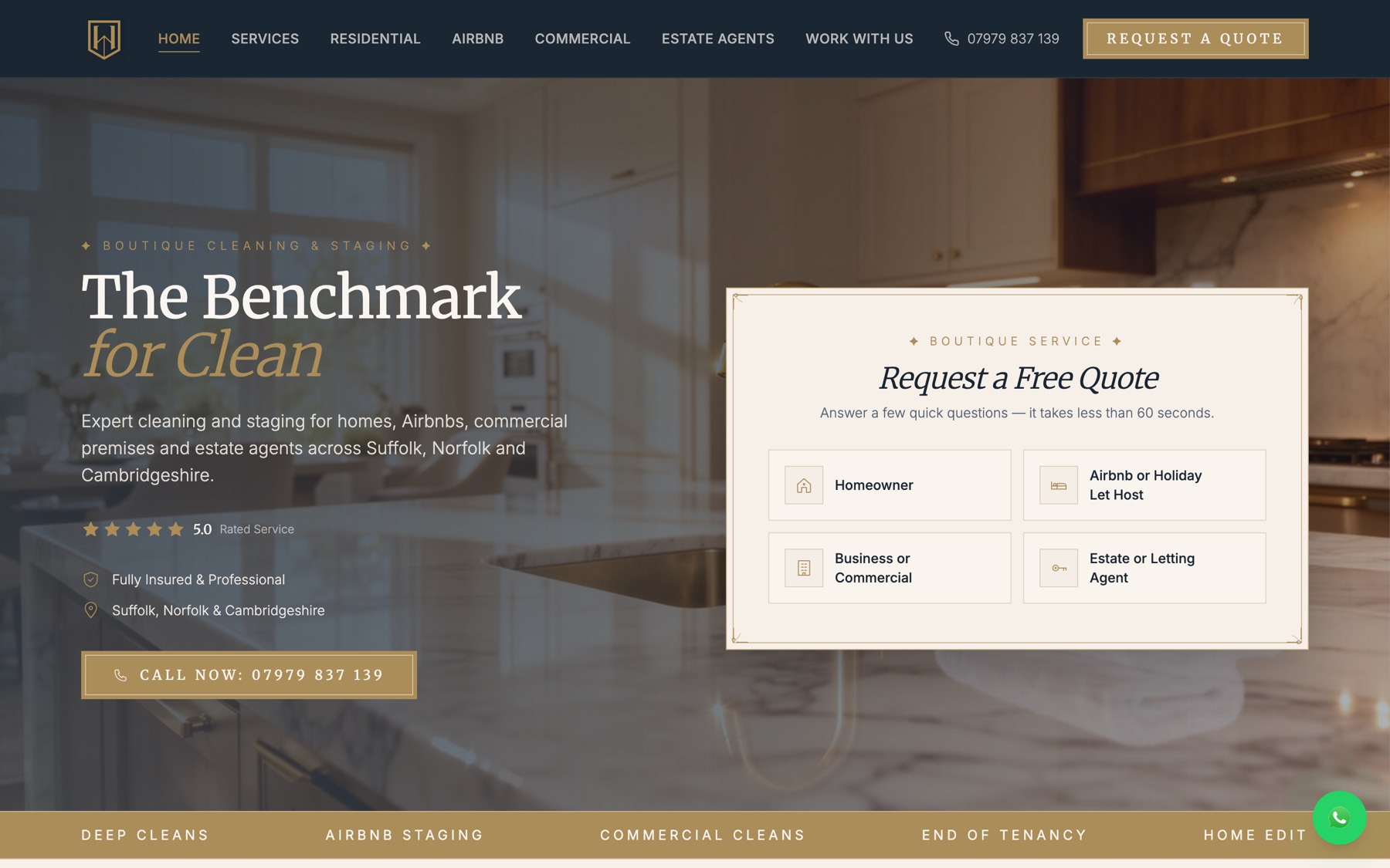 The Benchmark Home and Business homepage