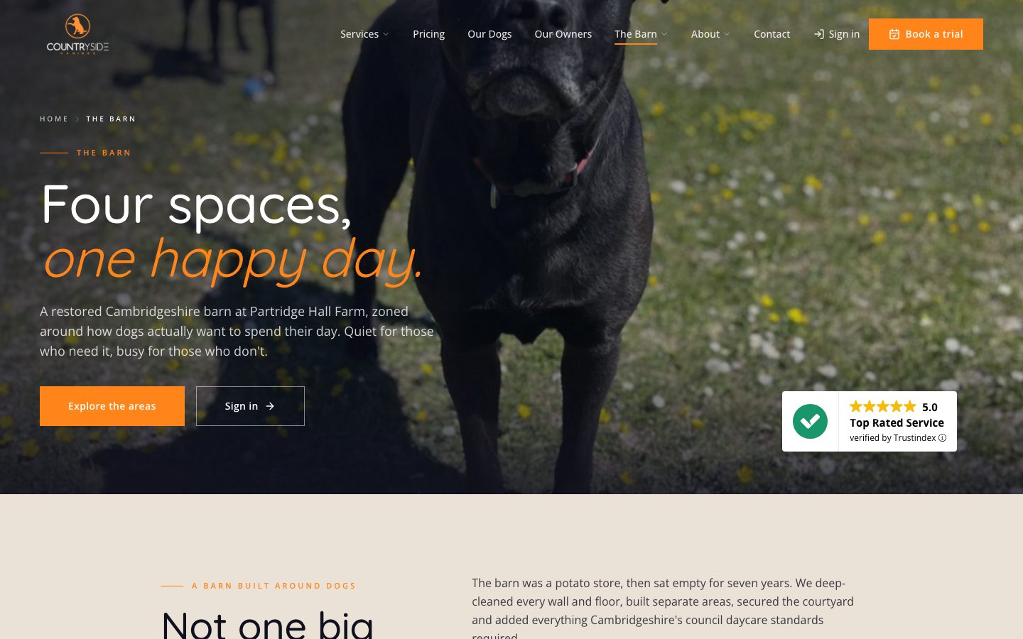 The Barn page: four spaces, one happy day