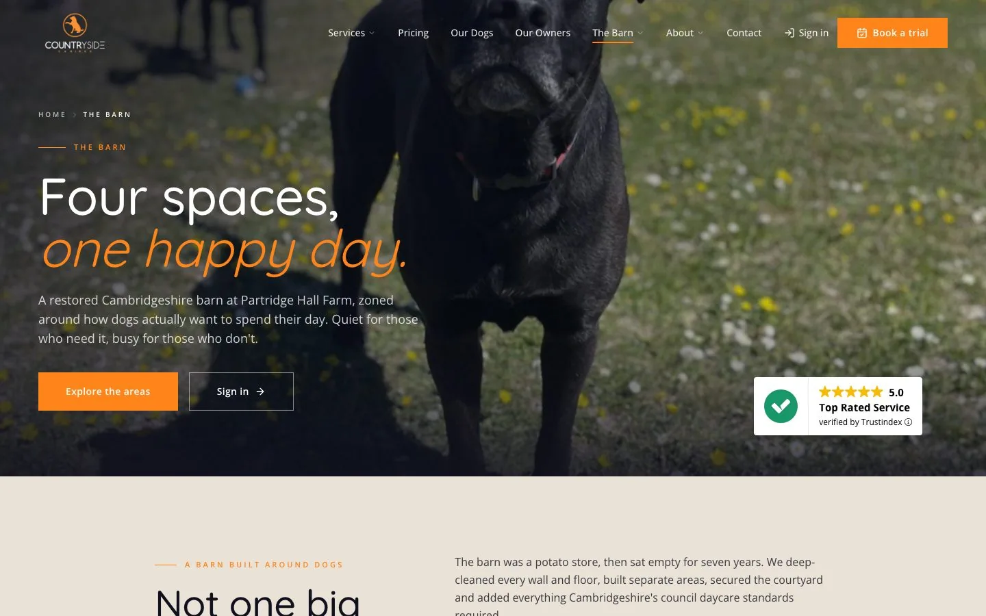 The Barn page: four spaces, one happy day