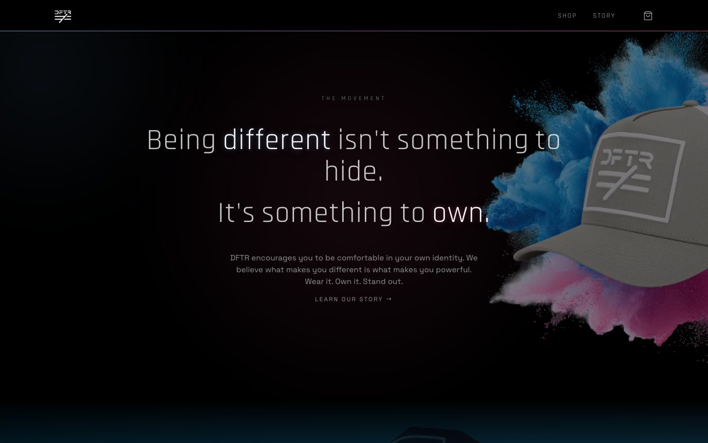 The movement section on the homepage