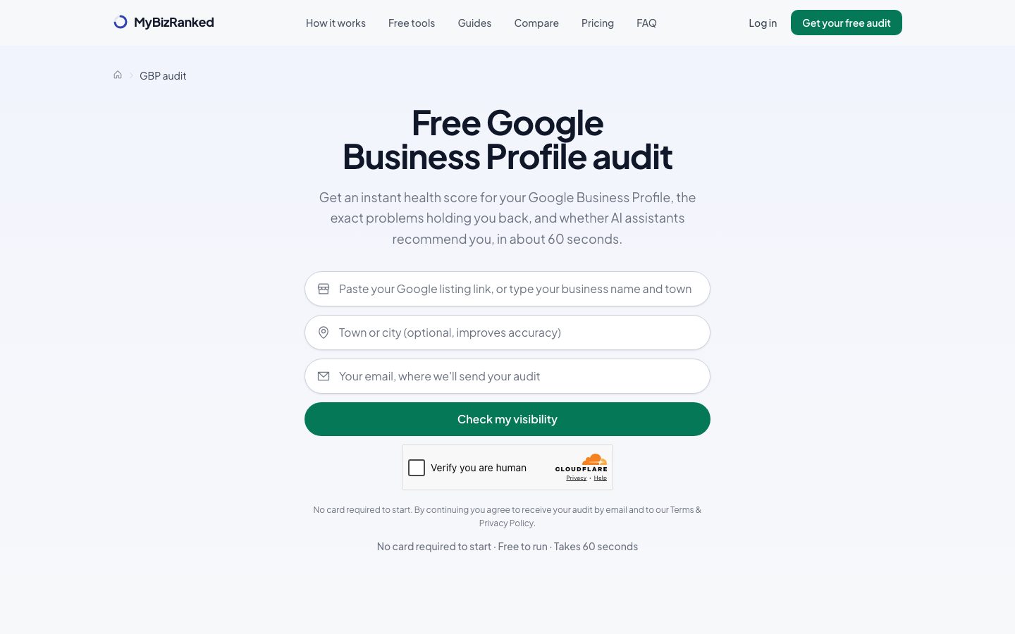 The free Google Business Profile audit