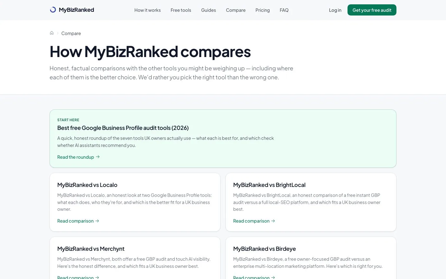 The comparison pages