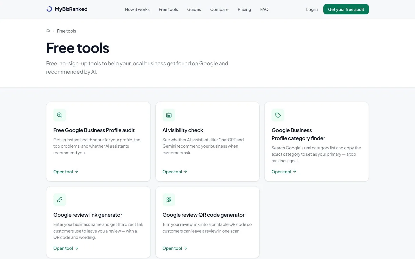 The free tools page