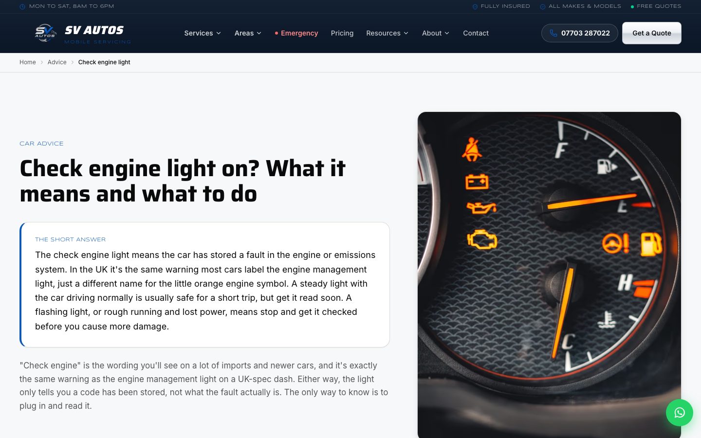 An advice page, one of 11 built to bring people in from search