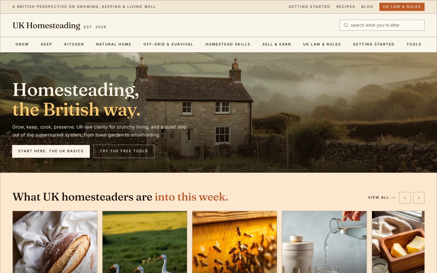The UK Homesteading homepage: homesteading, the British way
