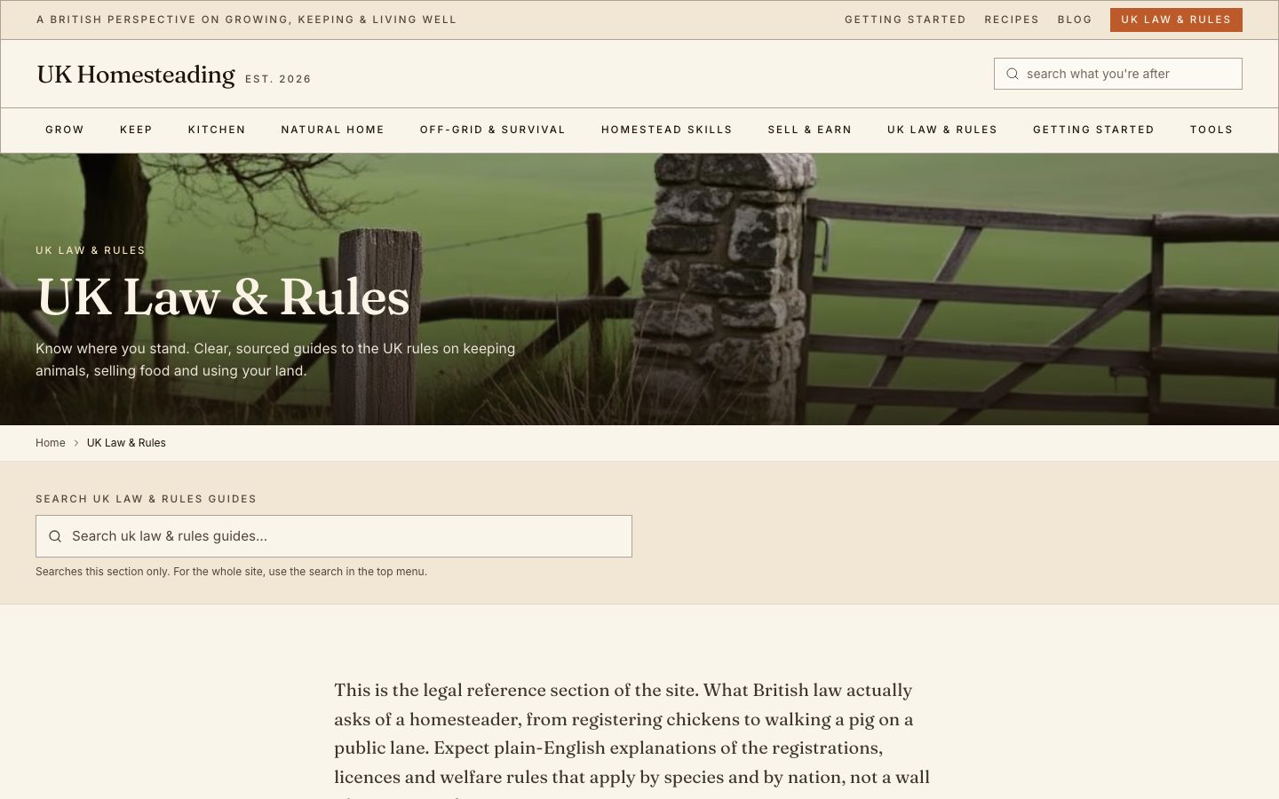 The UK Law and Rules section