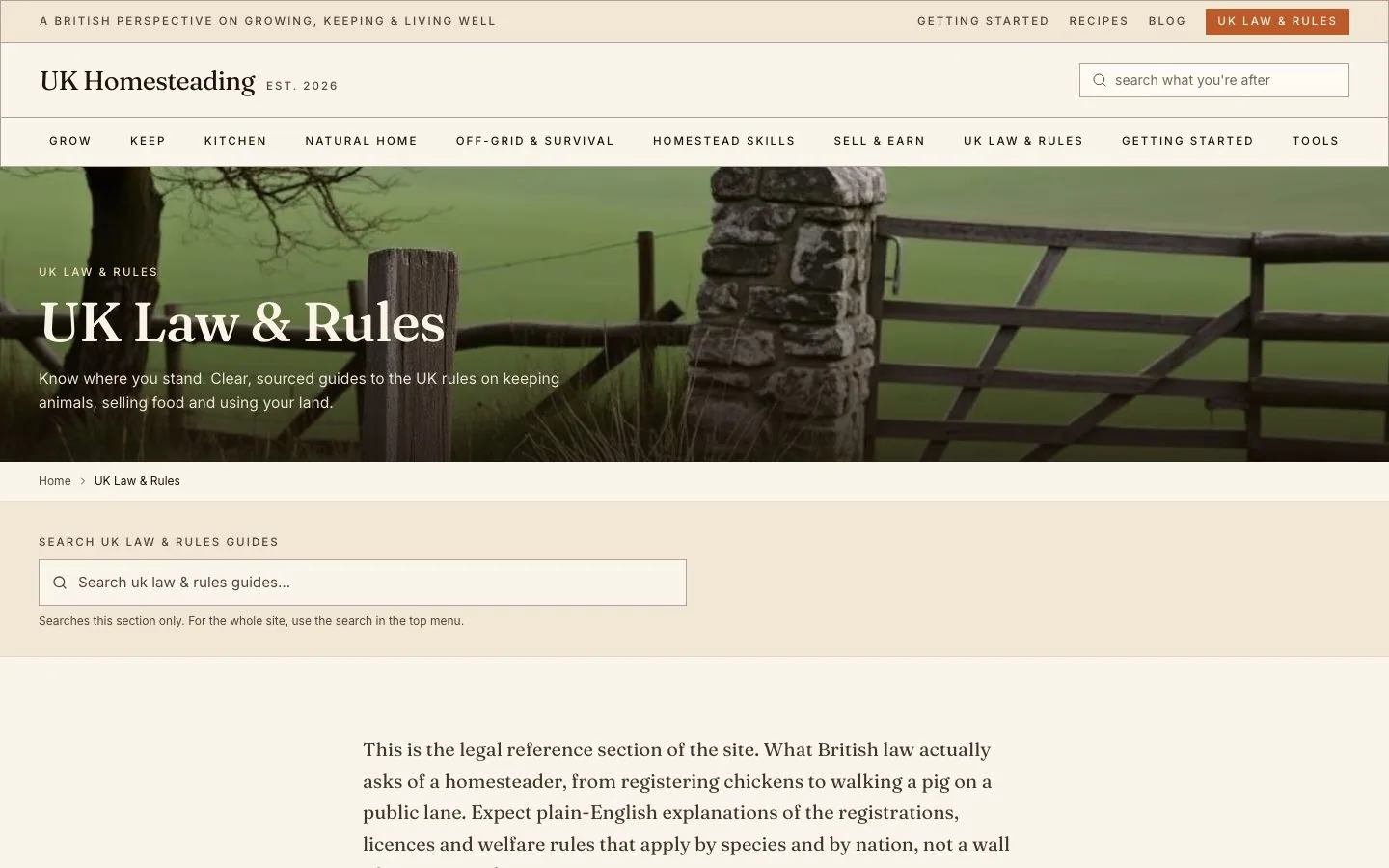 The UK Law and Rules section