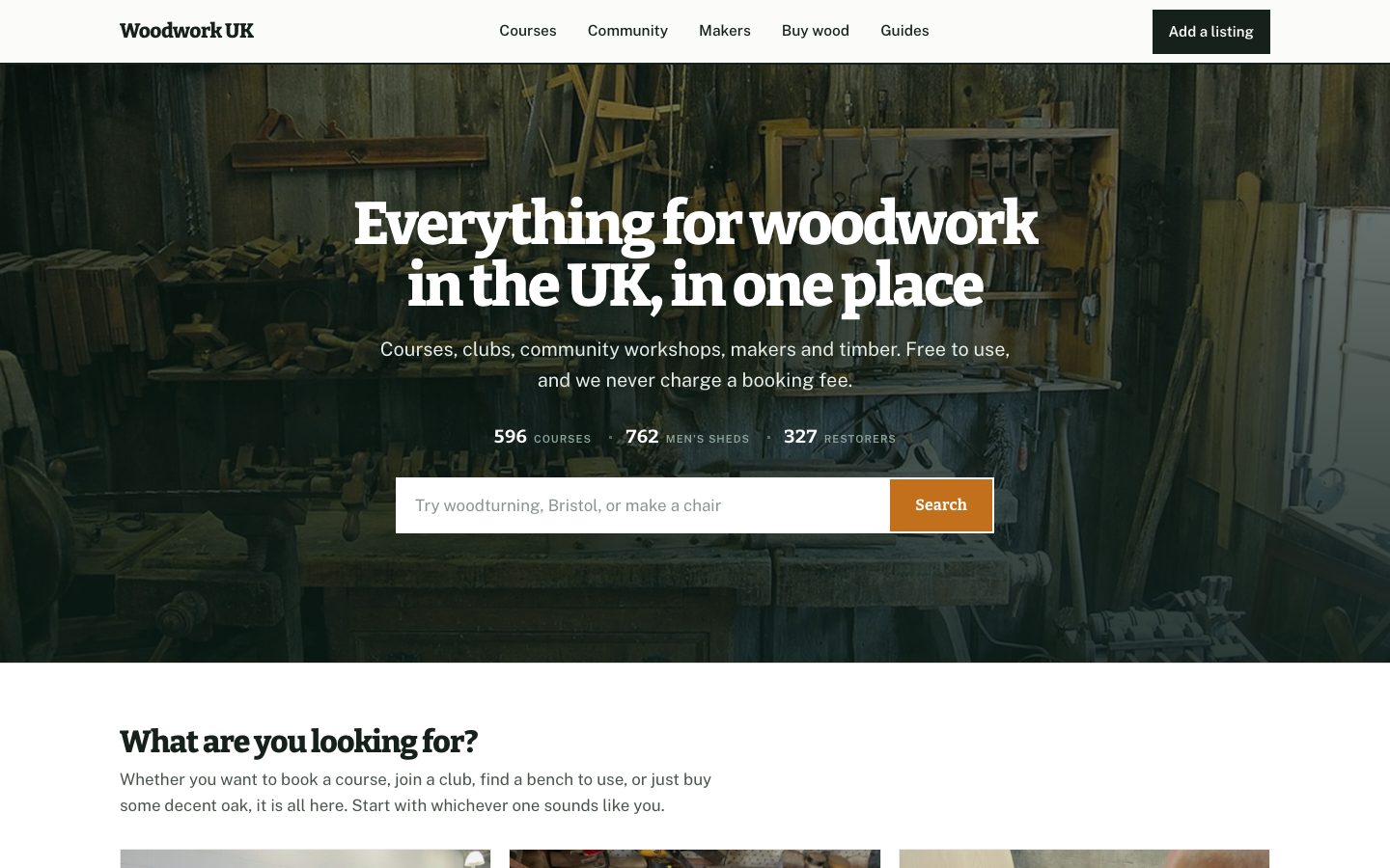 The Woodwork UK homepage: everything for woodwork in the UK, in one place
